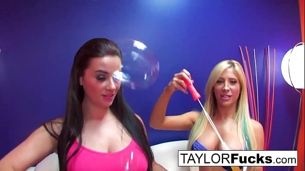 Sexy girls play with bubbles